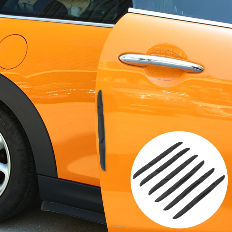 

6 PCS Universal Car Door Anti-collision Strip Protection Guards Silicon Trims Stickers (Black)