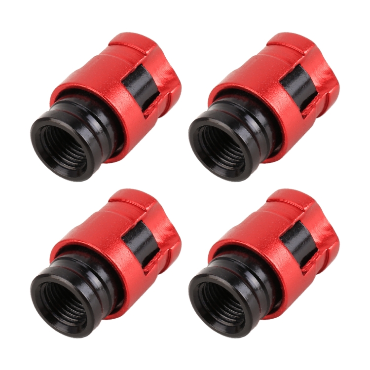 

4 PCS Valve Shape Gas Cap Mouthpiece Cover Tire Cap Car Tire Valve Caps (Red)