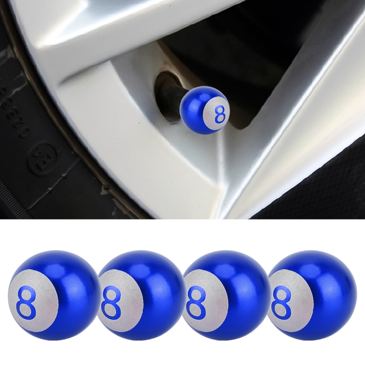

4 PCS Ball Number 8 Gas Cap Mouthpiece Cover Tire Cap Car Tire Valve Caps (Blue)