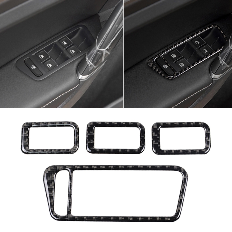 

Car Carbon Fiber Window Lift Panel Decorative Sticker for Volkswagen Golf 7 2013-2017