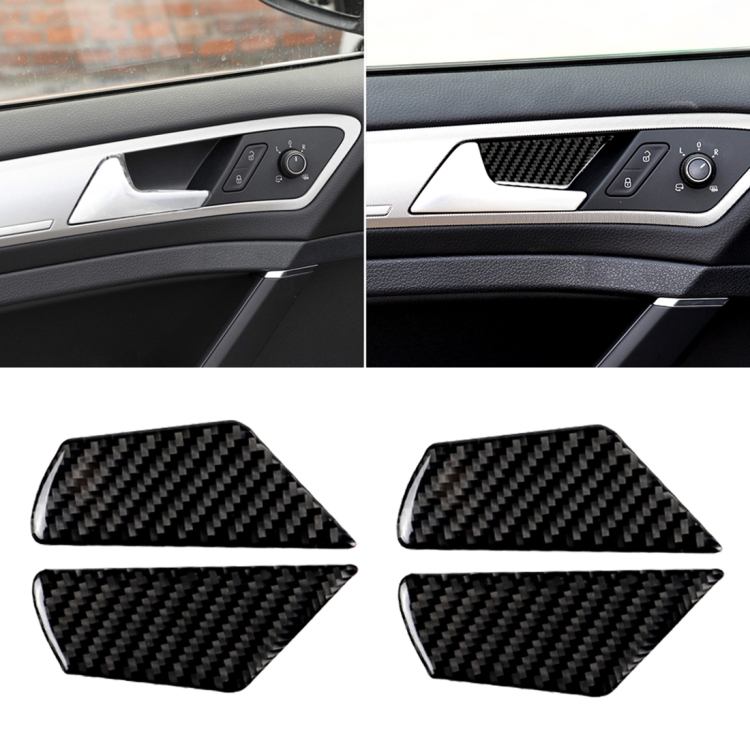 

Car Carbon Fiber Door Inner Handle Wrist Panel Decorative Sticker for Volkswagen Golf 7 2013-2017