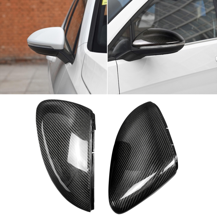 

2 PCS Car Carbon Fiber Rearview Mirror Shells Buckle Side Wing Mirror Cover Cap for Volkswagen Golf 7 / GTI / Lamando