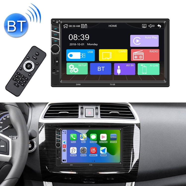 

7013B HD 7 inch Universal Car Radio Receiver MP5 Player, Support FM & Bluetooth & TF Card & Phone Link with Remote Control