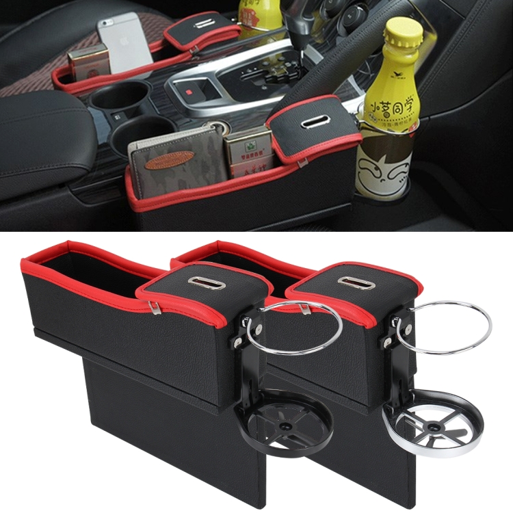 Car Seat Black Slot Storage Organizer Box Cup Drink Holder Gap Pocket Stowing
