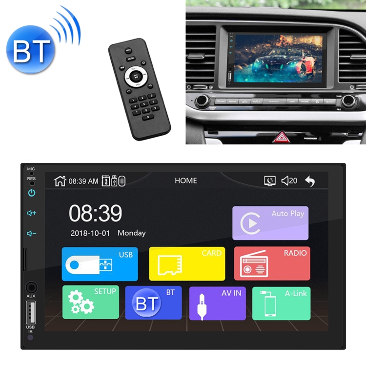 

X2 7 inch Universal Car Full Touch Screen Radio Receiver MP5 Player, Support FM & Bluetooth & TF Card & Phone Link with Remote Control