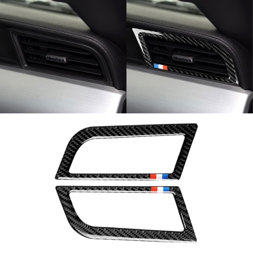 

2 PCS Car USA Color Carbon Fiber Side Air Outlet Decorative Sticker for Ford Mustang 2015-2017