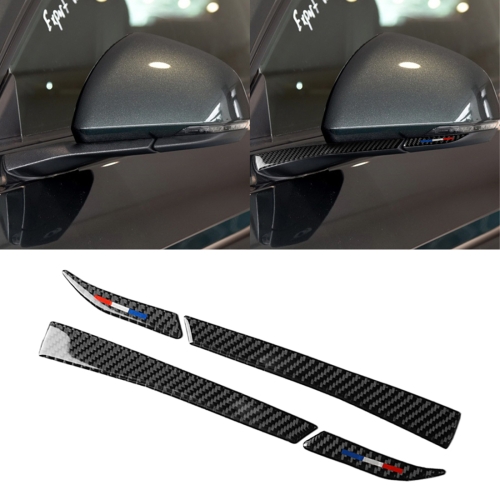 

4 PCS Car USA Color Carbon Fiber Rearview Mirror Decorative Sticker for Ford Mustang 2015-2017