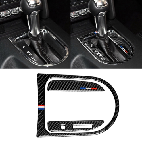 

3 PCS Car USA Color Carbon Fiber Gearshift Panel Frame Decorative Sticker for Ford Mustang 2015-2017