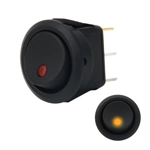 

20 Amp 12 Volt Triple Plugs LED ON OFF Rocker Power Switch (Yellow Light)