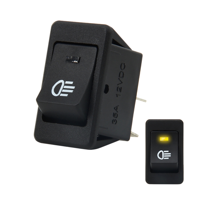 

30 Amp 12 Volt Four Plugs LED ON OFF Car Fog Light Switch (Yellow Light)