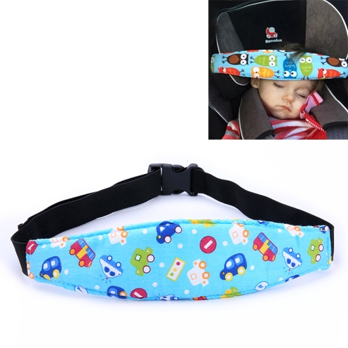 

Blue Car Pattern Car Kids Safety Seat Cephalosome Fixing Auxiliary Belt