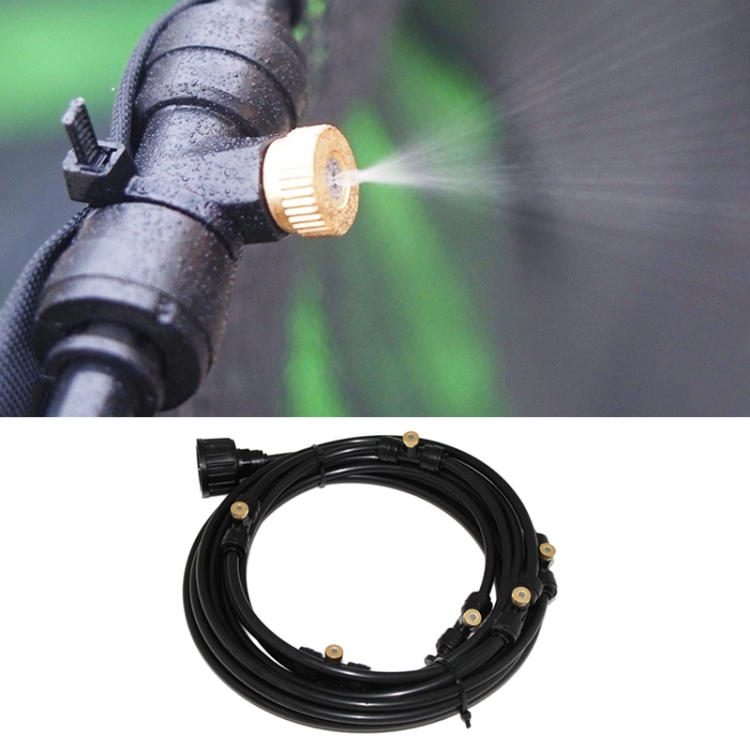 

Outdoor Lawn Garden PE Hose Mist Watering Line Misting Cooling System with 26 x Mist Nozzles, Length: 18m(Black)