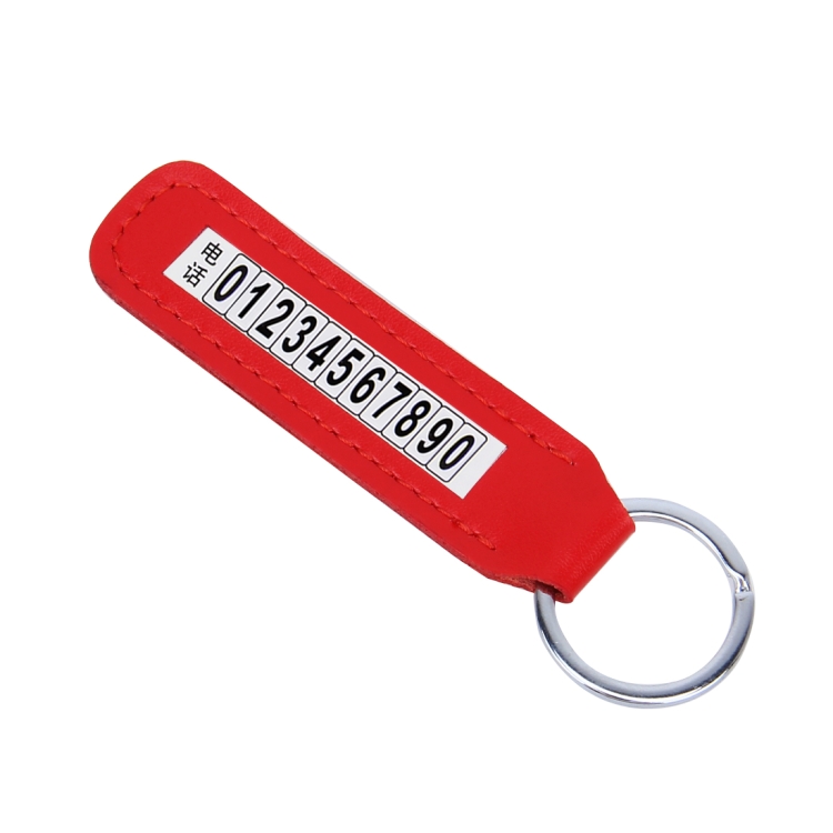 

Anti-lost Phone Number Plate Car Keychain Pendant Auto Vehicle Phone Number Card (Red)
