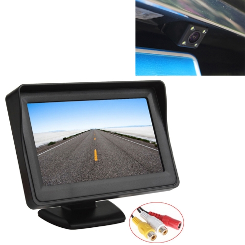 

PZ601-C TFT LCD 2 Video Input 4.3 Inch Parking Monitor 2 in 1 with 648*488 Pixels Rear View Camera Glass Lens with 6m RCA Video Cable