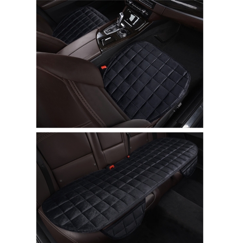 

3 PCS / Set Warm Car Seat Cover Cushion Five Seats Universal Two Front Row Seat Covers and One Back Row Seat Cover Car Non-slip Chair Pad Warm Car Mats No Back Plush Cushion(Black)