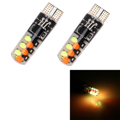 

2 PCS W5W 194 T10 Multi Colors COB 12 SMD RGB LED Bulbs with Remote Control Wedge Side Lights License Plate Lamp, DC 12V