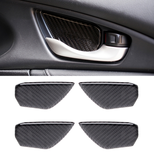 

Carbon Fiber Inner Door Handle Bowl Cover Trim Decals Decorative Sticker for Honda Civic 10th Gen