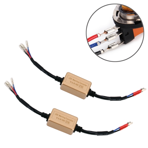 

2 PCS H15 LED Headlight Canbus Error Free Computer Warning Canceller Resistor Decoders Anti-Flicker Capacitor Harness