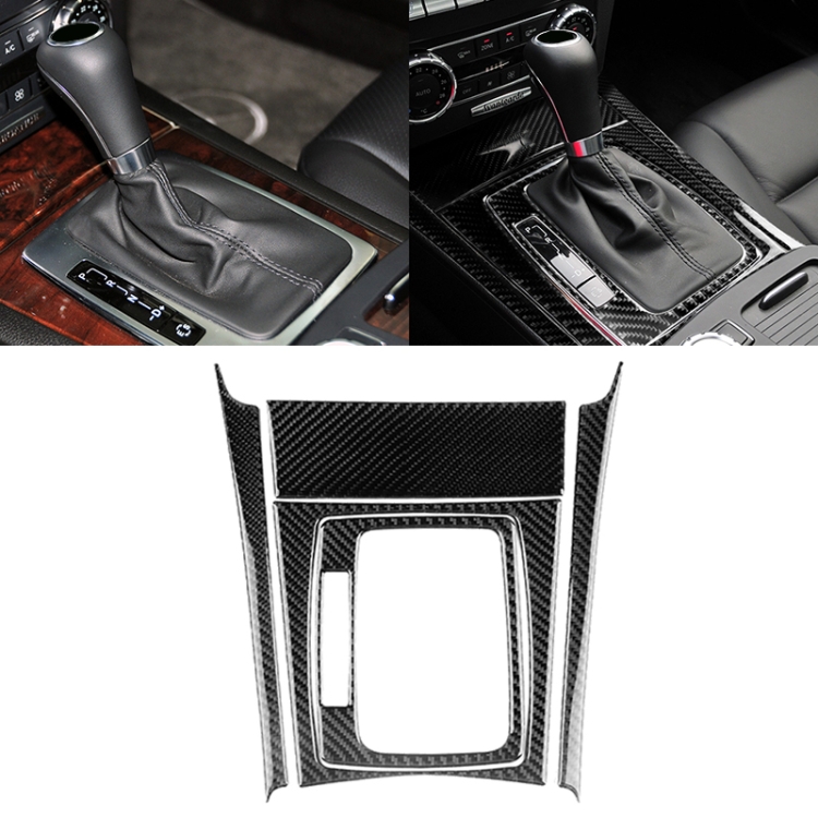 

5 PCS Car Carbon Fiber Left Drive Gear Position Panel Decorative Sticker for Mercedes-Benz W204 2007-2013