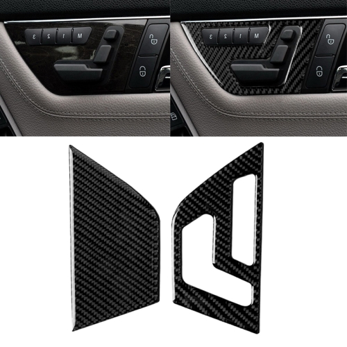 

2 PCS Car Carbon Fiber Right Drive Seat Adjustment Panel Decorative Sticker for Mercedes-Benz W204 2007-2013