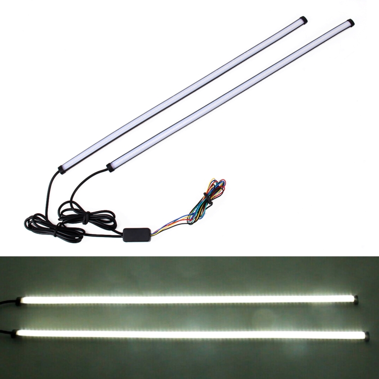 

45cm 12W 3014-SMD LED 720LM Car Bulb Turn Signal Auto Reverse Lamp Daytime Running Light Source (White Light+Yellow Light)