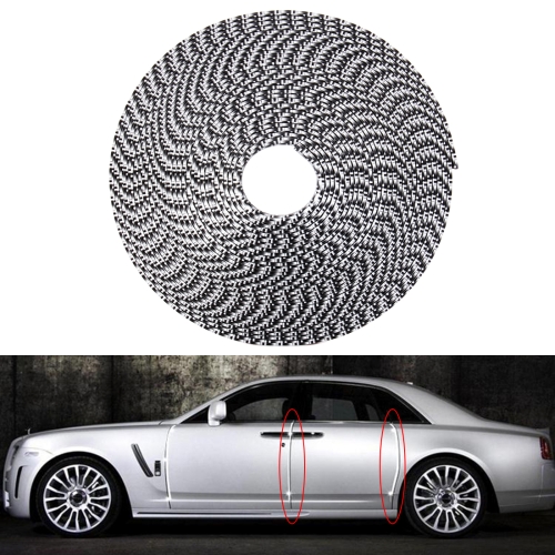 

8m Universal DIY Carbon Fiber Rubber Auto Car Door Edge Seal Scratch Protector Decorative Strip(Black)