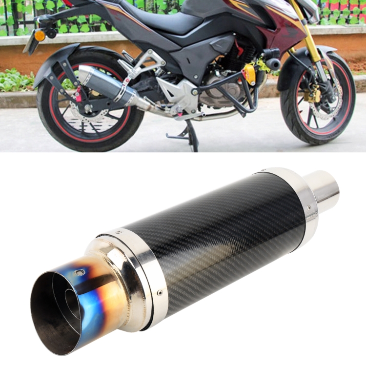 

Universal Motorcycle Carbon Fiber Stainless Steel Exhaust Pipe Muffler with DB Killer Slip On Exhaust 38-51mm