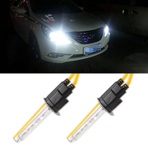 

2 PCS H1 55W 2500LM 5500K White Light HID Conversion Kit LED Car Headlight Lamp Fog Light, Yellow Shell, AC 12V