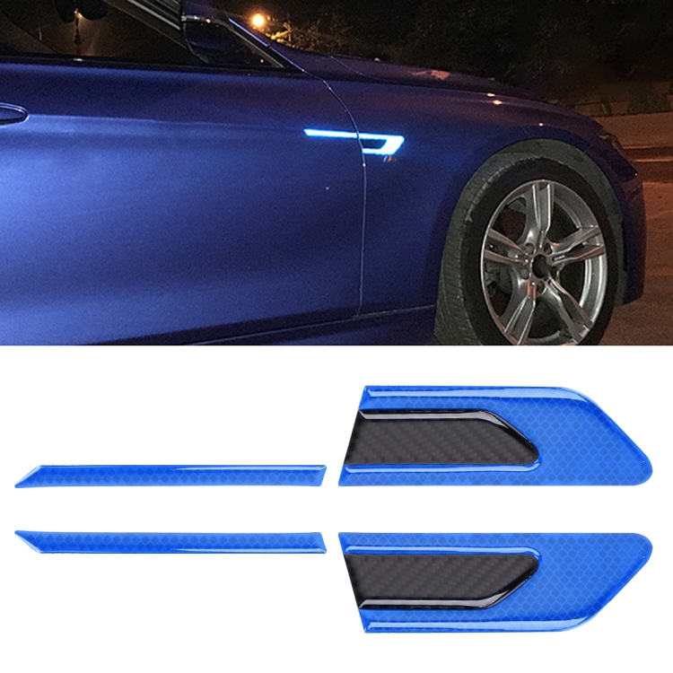 

2 PCS Carbon Fiber Car-Styling Fender Reflective Bumper Decorative Strip, External Reflection + Inner Carbon Fiber(Blue)