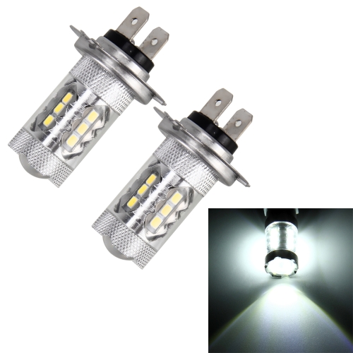 

2 PCS H7 DC 12V 5W 250LM Auto Car Fog Lights with 16 SMD-2835 LED Bulbs (White Light)