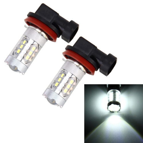 

2 PCS H11 / H8 DC 12V 5W 250LM Auto Car Fog Lights with 16 SMD-2835 LED Bulbs (White Light)