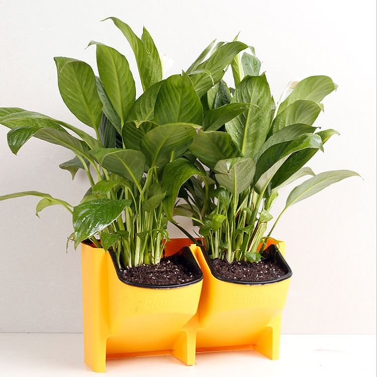

PP Planter Flower Pot Wall Hanging Garden Hanging Stackable Garden Supplies (Yellow)