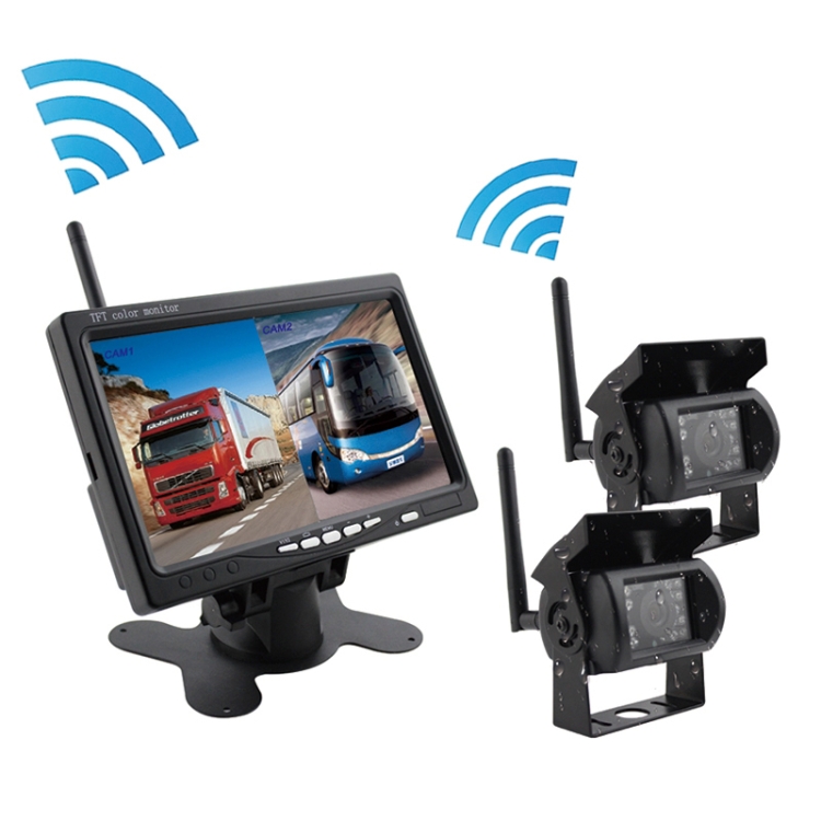 

PZ607-W-D2 7.0 inch Wireless Digital Audio and Video 2 Separate Reversing Car Monitor