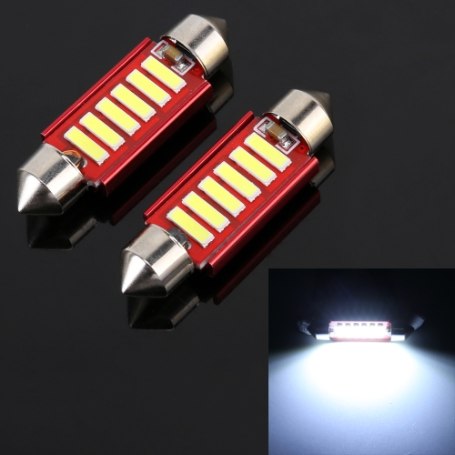 

2 PCS 2W 100 LM 6000K 39MM 6 SMD-7020 LEDs Bicuspid Port Decoding Car Dome Lamp LED Reading Light, DC 12V, White Light (Red)