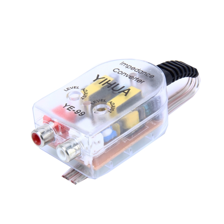 

YE-99 Vehicle Car High to Low Impedance Converter Adapter Speaker to RCA Line