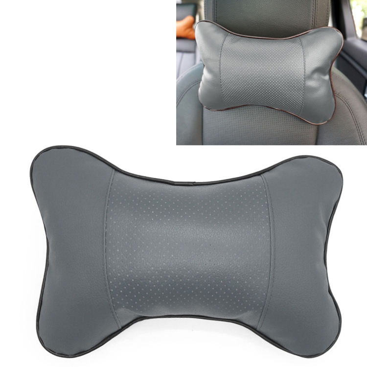 

Four Seasons Breathable Leather Surface Car Neck Pillow Head Pillow(Grey)