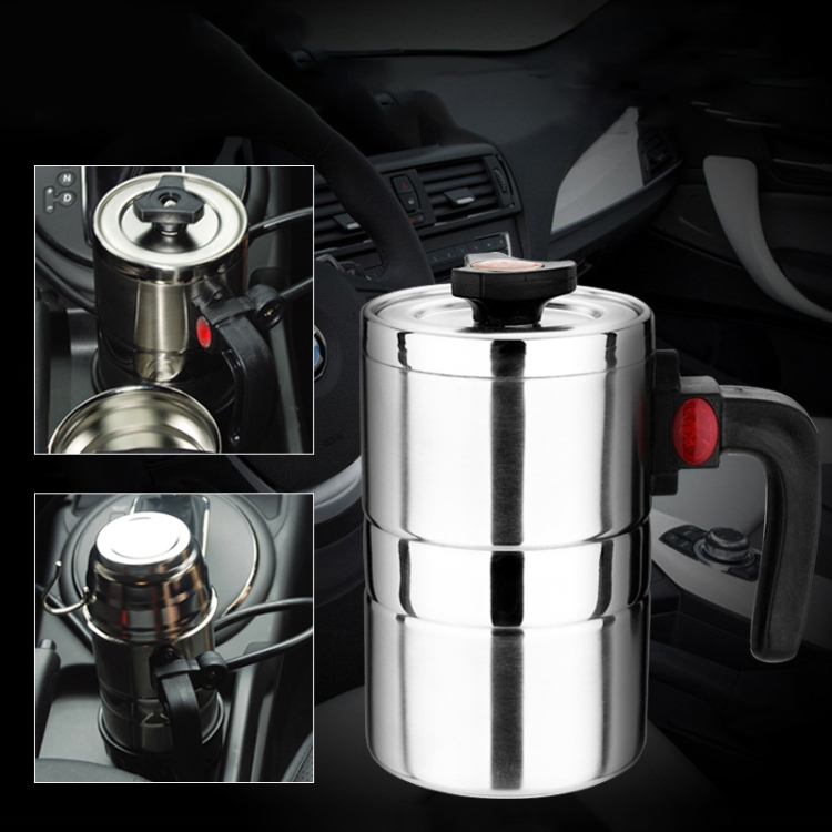 

DC 12V Stainless Steel Car Electric Kettle Heated Mug Heating Cup with Charger Cigarette Lighter for Car, Capacity: 500ML
