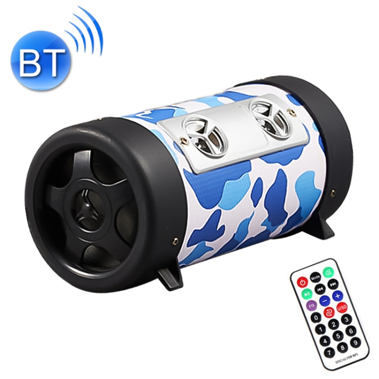 

4 inch Round Shape Stereo Motorcycle / Car / Household Subwoofer, Built-in Bluetooth, Support TF Card & U Disk Reader, with Remote Control(Blue)