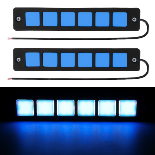 

2 PCS DC 12V 7.4W Square Shape LED Daytime Running Lights Lamp COB LEDs (Blue Light)