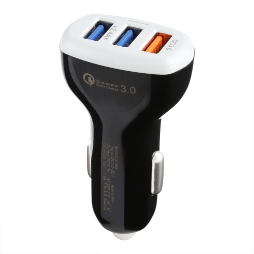 

LZ-429 QC3.0 2.4A Three USB Ports Smart Quick Car Charger(Black)