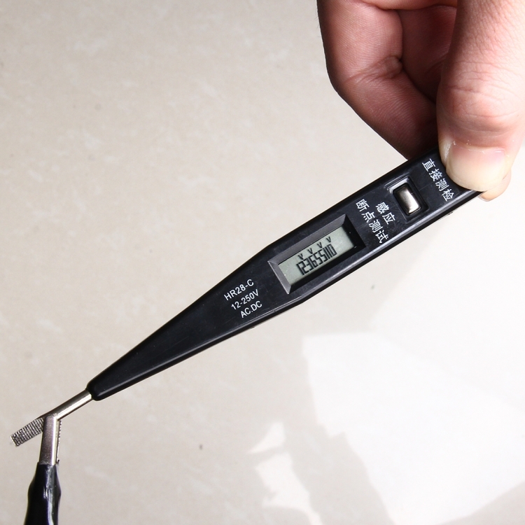 

Portable AC DC Voltage Test Pencil Circuit Detector Volt Tester 12-250V Detection(Black)