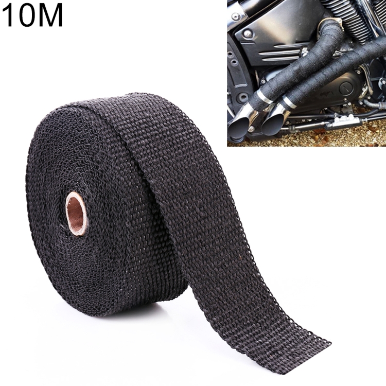 

10m Cotton Material Exhaust Wrap Auto Motorcycle Exhaust Heat Shield Wrap Heat Resistant Wrap, Random Color Delivery