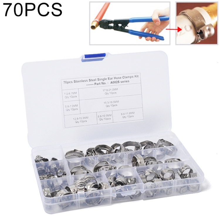 12 x 15mm-18mm 5//8 inch Double Ear O Clips Pipe Tube Clamps Petrol Air Water Fuse Hose Steel Clips