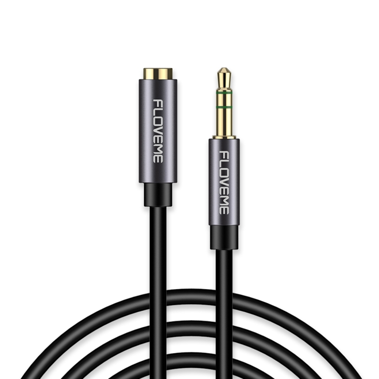 

FLOVEME YXF93655 3.5mm Jack Female to Male 24K Gold-plating Head Hi-Fi Sound Stereo AUX Extension Cable, Cable Length: 1m