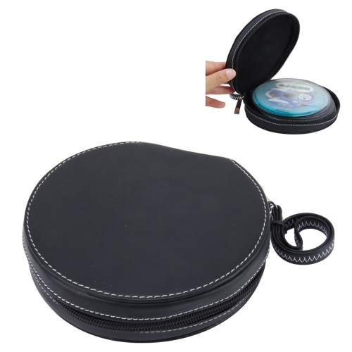 

20 CD Disc Storage Case Leather Bag Heavy Duty CD/ DVD Wallet for Car, Home, Office and Travel(Black)