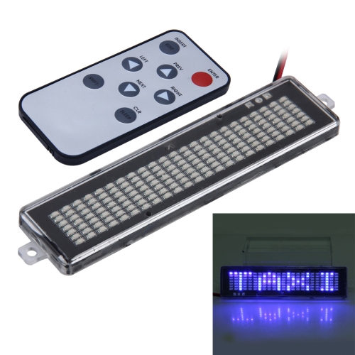 

DC 12V Car LED Programmable Showcase Message Sign Scrolling Display Lighting Board with Remote Control (Blue Light)