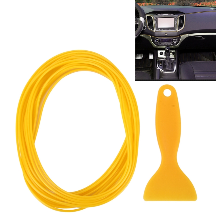 

5m Flexible Trim For DIY Automobile Car Interior Moulding Trim Decorative Line Strip with Film Scraper(Yellow)