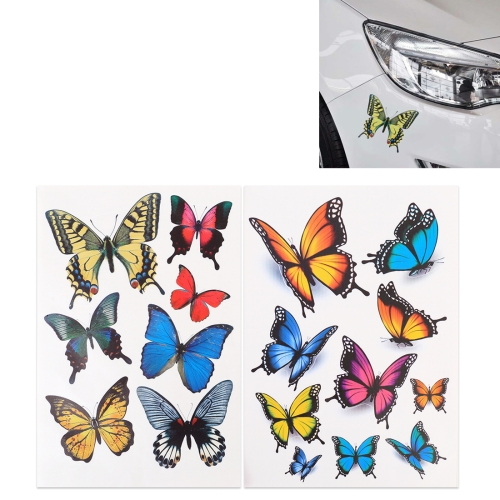 

7 PCS Butterfly Shape Plastic Car Free Sticker(Colour)