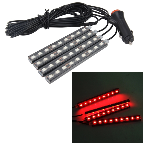 

4 in 1 4.5W 36 SMD-5050-LEDs RGB Car Interior Floor Decoration Atmosphere Neon Light Lamp, DC 12V(Red Light)