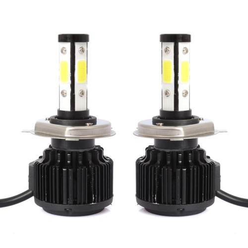 

2 PCS X6 H4 36W 3600LM 6500K 4 COB LED Car Headlight Lamps DC 9-32V White Light(Black)